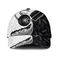 Aotearoa Lawn Bowls Classic Cap Maori and Silver Fern Half Style LT03 Universal Fit White - Polynesian Pride
