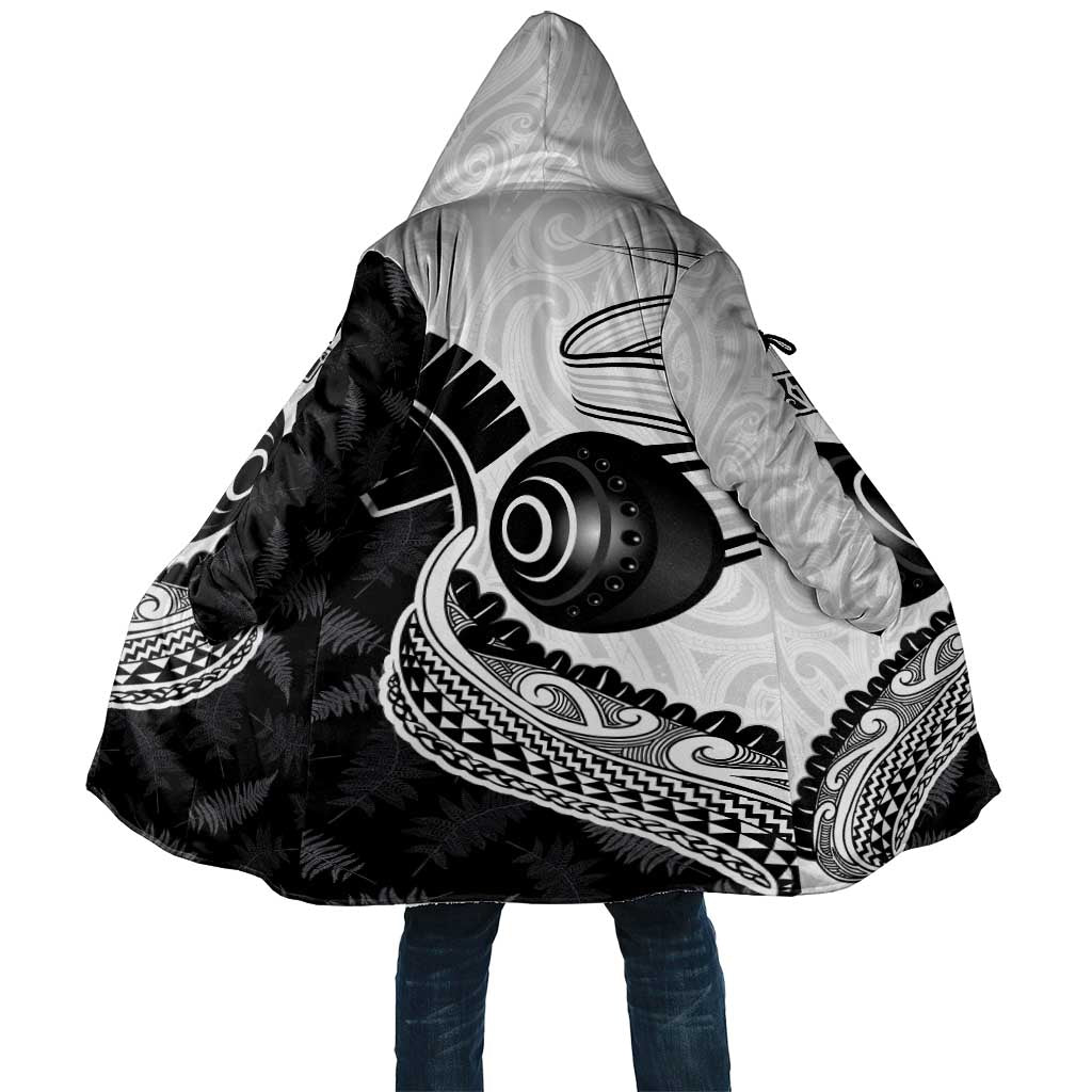 Personalised Aotearoa Lawn Bowls Cloak Maori and Silver Fern Half Style LT03 Unisex White - Polynesian Pride