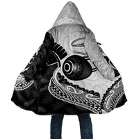 Personalised Aotearoa Lawn Bowls Cloak Maori and Silver Fern Half Style LT03 Unisex White - Polynesian Pride