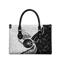 Personalised Aotearoa Lawn Bowls Leather Bag Maori and Silver Fern Half Style LT03 - Polynesian Pride