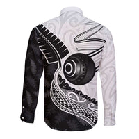 Personalised Aotearoa Lawn Bowls Long Sleeve Button Shirt Maori and Silver Fern Half Style LT03 - Polynesian Pride