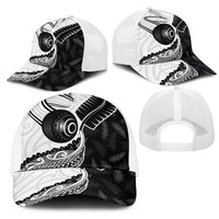 Aotearoa Lawn Bowls Mesh Trucker Cap Maori and Silver Fern Half Style LT03 - Polynesian Pride
