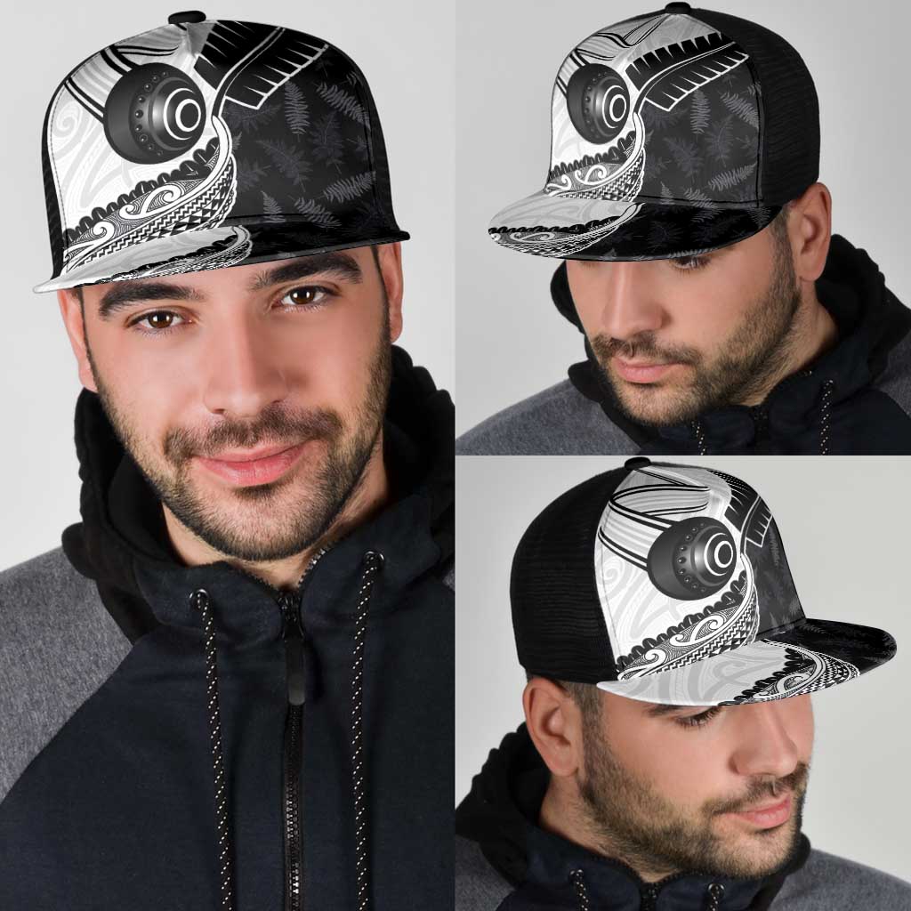 Aotearoa Lawn Bowls Mesh Trucker Cap Maori and Silver Fern Half Style LT03 - Polynesian Pride