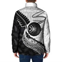 Personalised Aotearoa Lawn Bowls Padded Jacket Maori and Silver Fern Half Style LT03 - Polynesian Pride