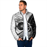 Personalised Aotearoa Lawn Bowls Padded Jacket Maori and Silver Fern Half Style LT03 - Polynesian Pride