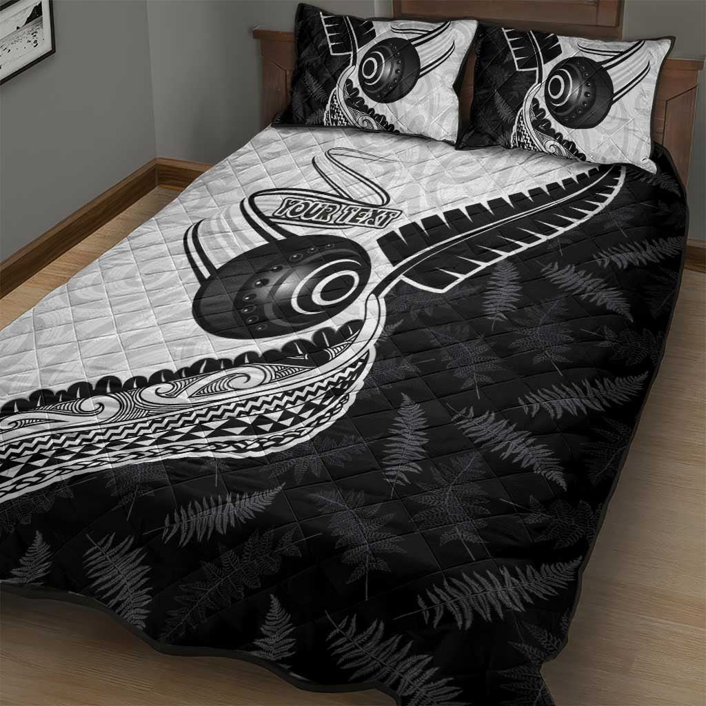 Personalised Aotearoa Lawn Bowls Quilt Bed Set Maori and Silver Fern Half Style LT03 - Polynesian Pride