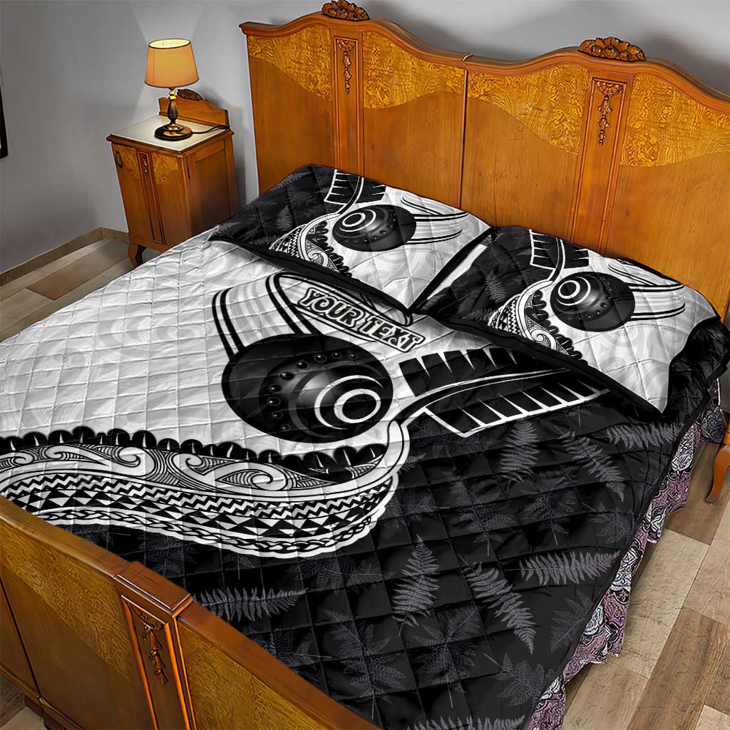 Personalised Aotearoa Lawn Bowls Quilt Bed Set Maori and Silver Fern Half Style LT03 - Polynesian Pride