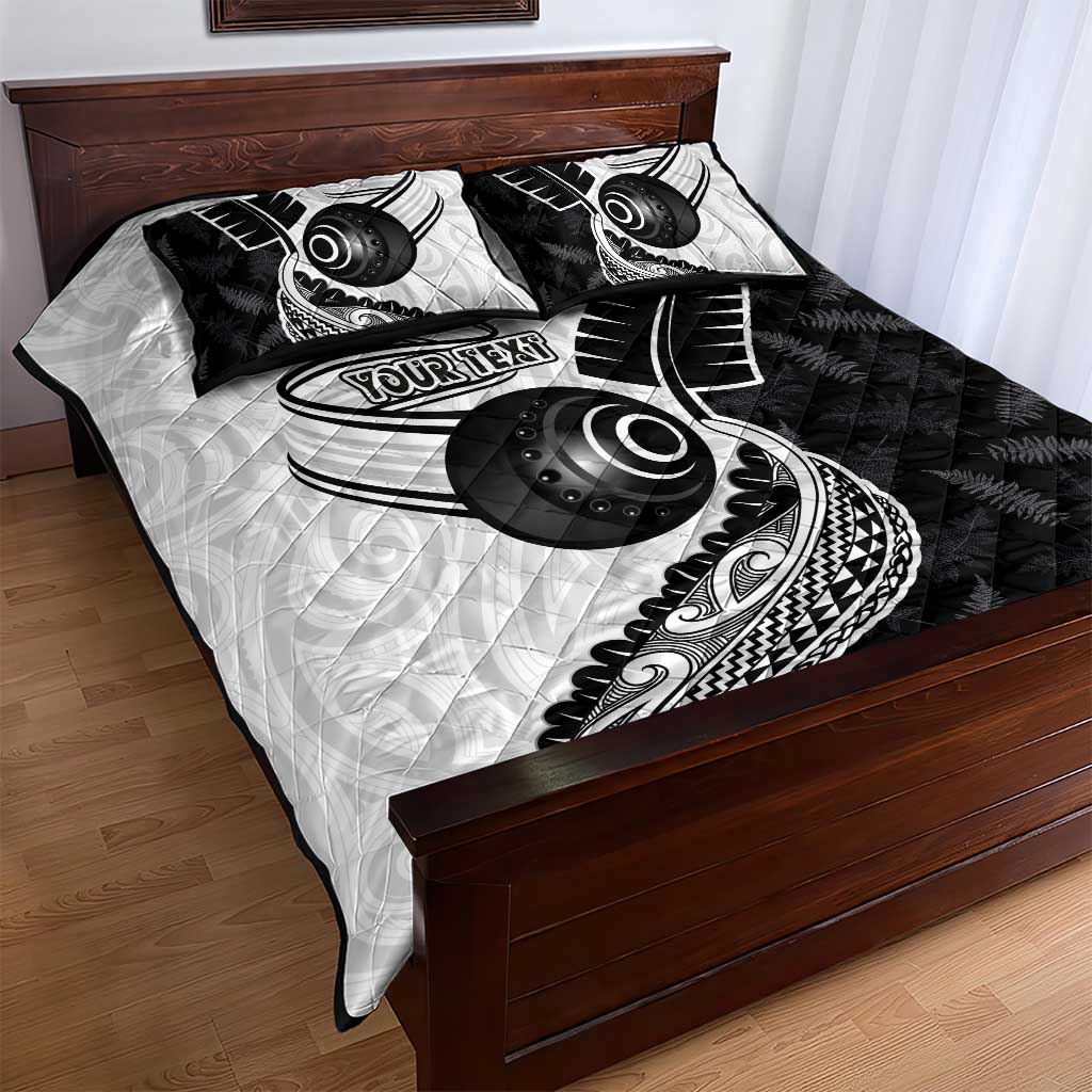 Personalised Aotearoa Lawn Bowls Quilt Bed Set Maori and Silver Fern Half Style LT03 - Polynesian Pride