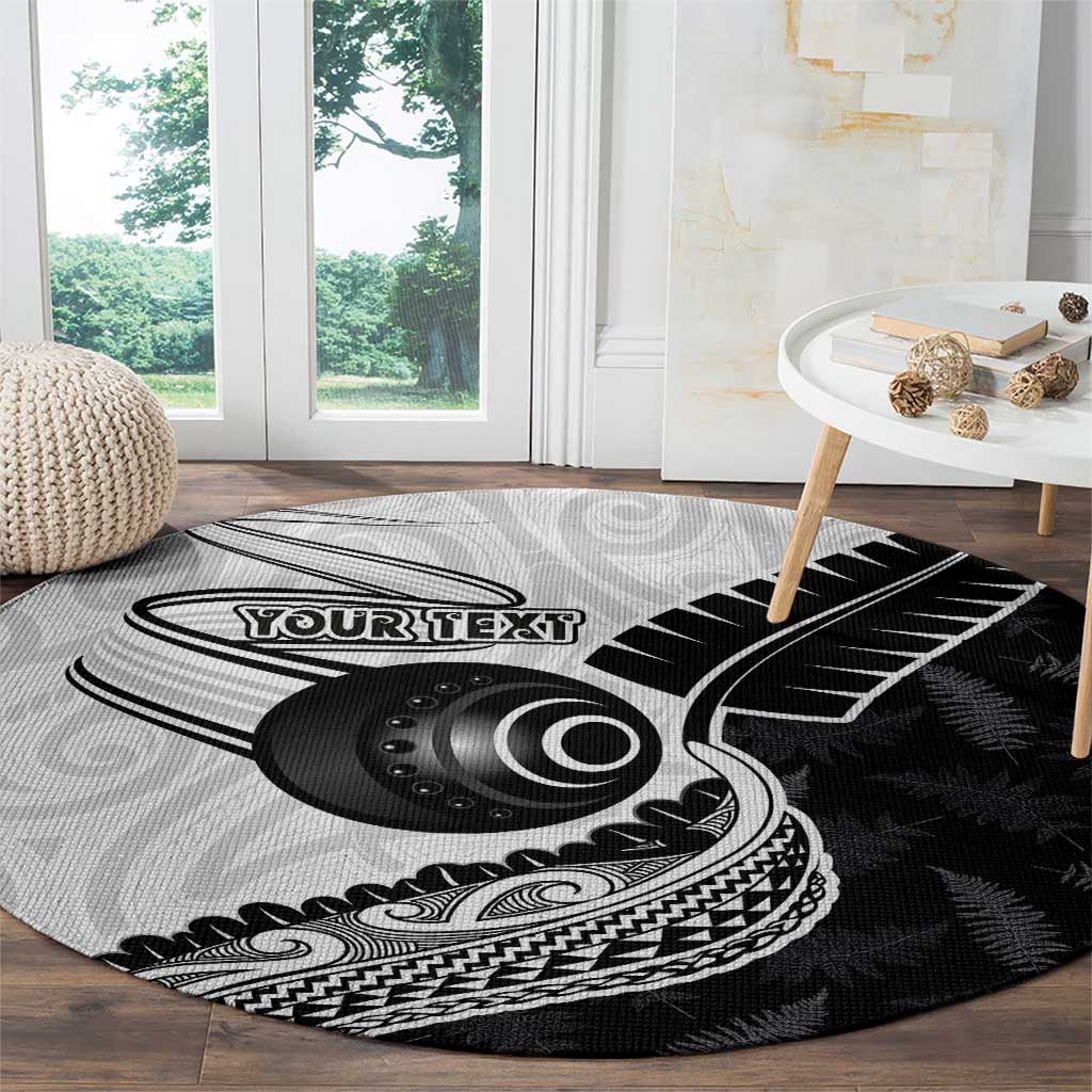 Personalised Aotearoa Lawn Bowls Round Carpet Maori and Silver Fern Half Style LT03 - Polynesian Pride