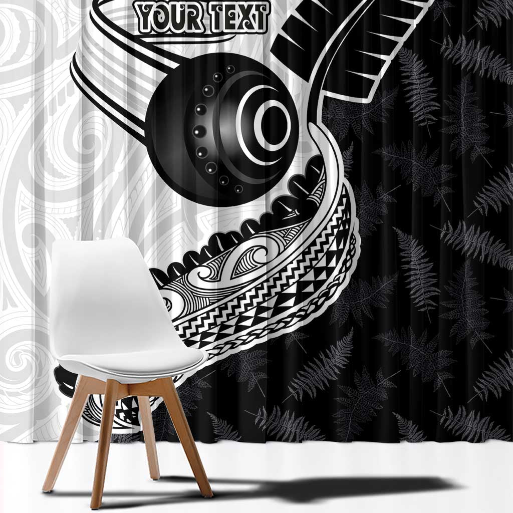 Personalised Aotearoa Lawn Bowls Window Curtain Maori and Silver Fern Half Style LT03 - Polynesian Pride