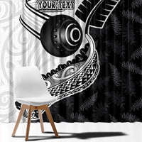Personalised Aotearoa Lawn Bowls Window Curtain Maori and Silver Fern Half Style LT03 - Polynesian Pride