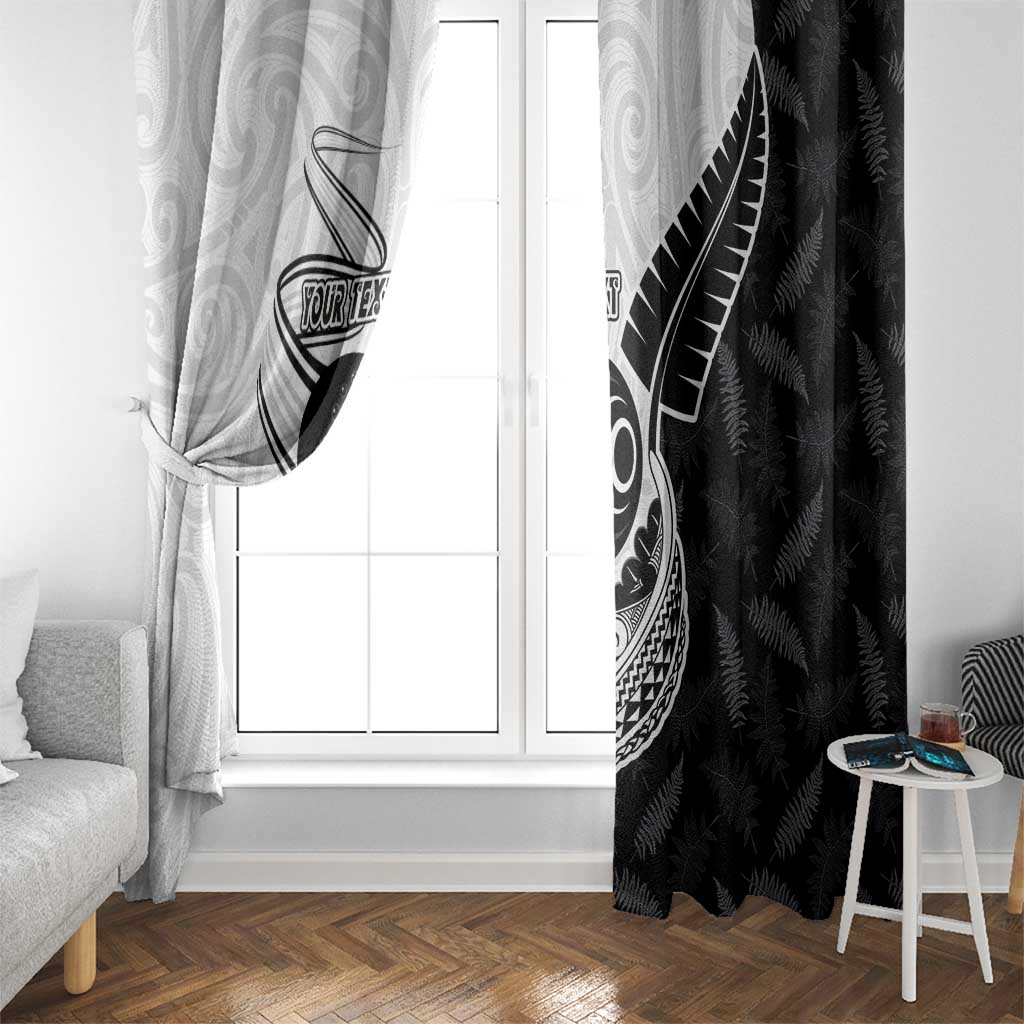 Personalised Aotearoa Lawn Bowls Window Curtain Maori and Silver Fern Half Style LT03 - Polynesian Pride