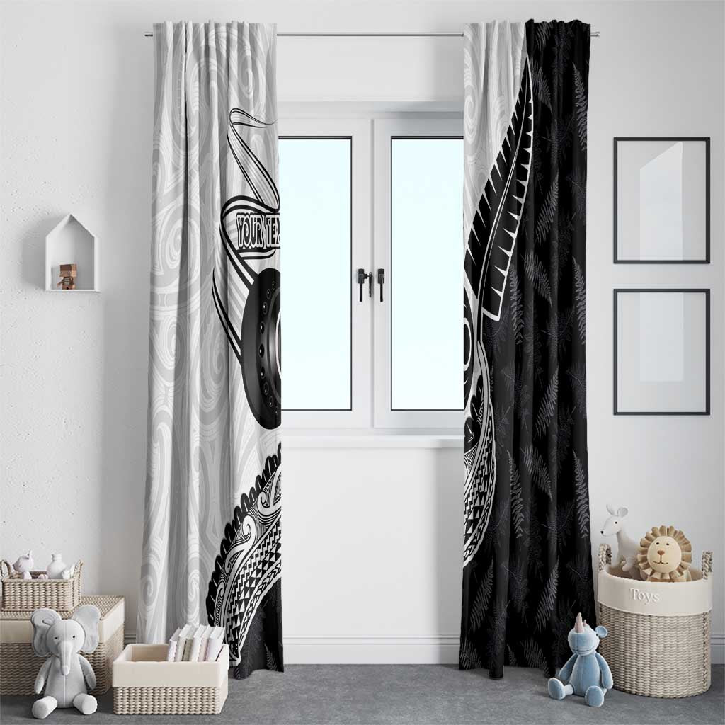 Personalised Aotearoa Lawn Bowls Window Curtain Maori and Silver Fern Half Style LT03 - Polynesian Pride