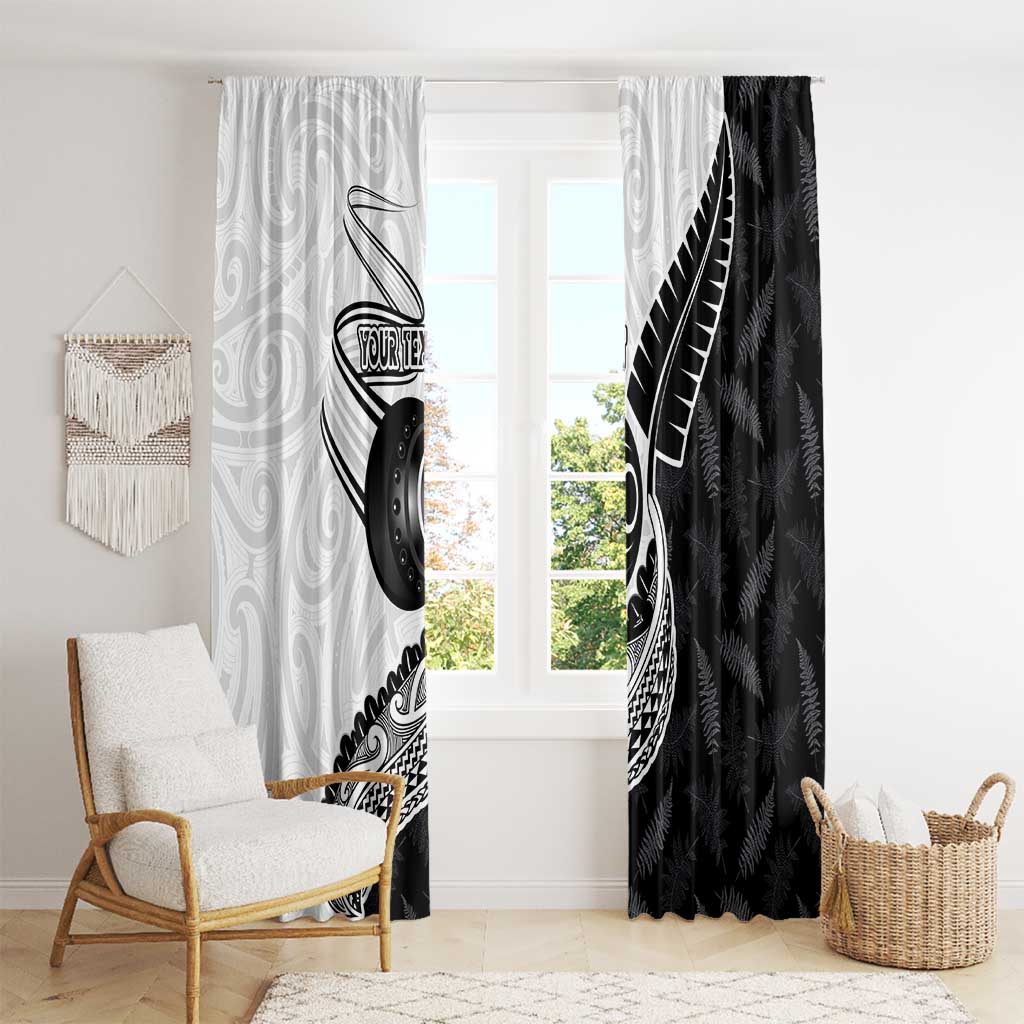 Personalised Aotearoa Lawn Bowls Window Curtain Maori and Silver Fern Half Style LT03 - Polynesian Pride
