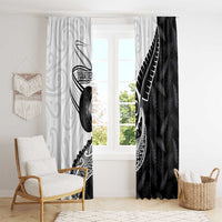 Personalised Aotearoa Lawn Bowls Window Curtain Maori and Silver Fern Half Style LT03 - Polynesian Pride