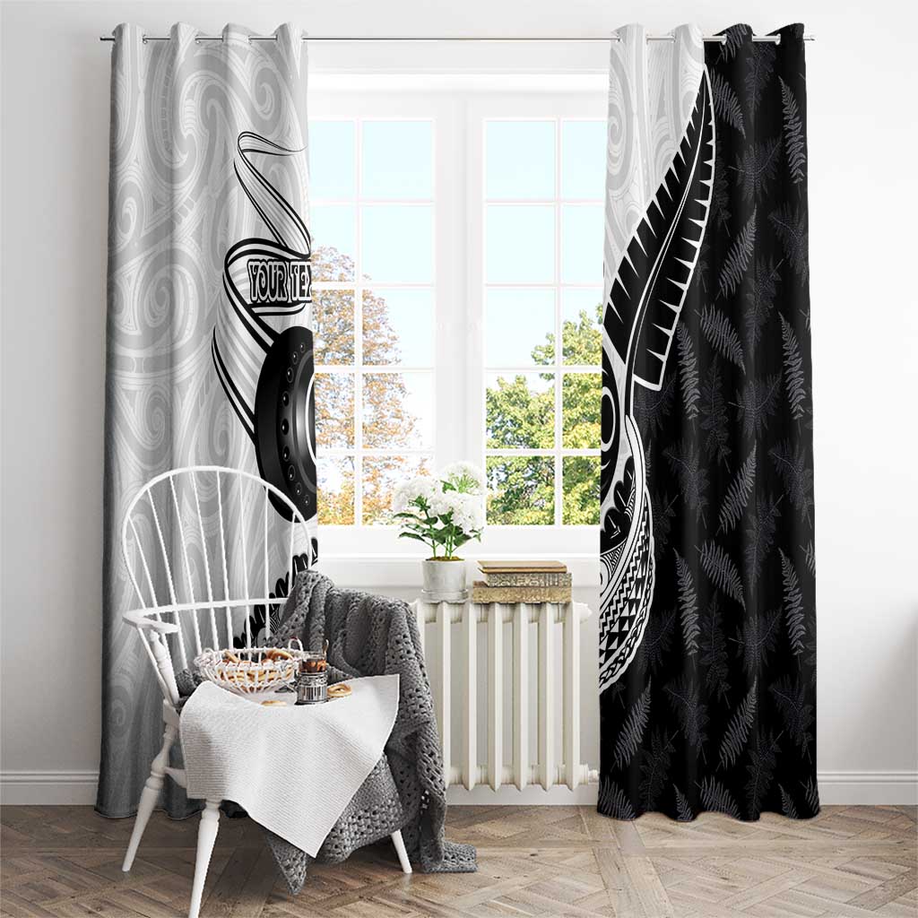 Personalised Aotearoa Lawn Bowls Window Curtain Maori and Silver Fern Half Style LT03 - Polynesian Pride