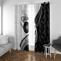 Personalised Aotearoa Lawn Bowls Window Curtain Maori and Silver Fern Half Style LT03 With Grommets White - Polynesian Pride