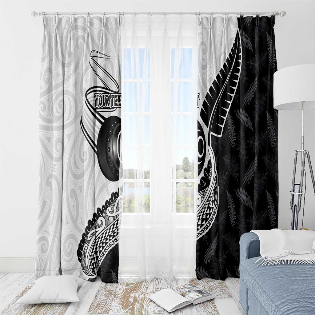 Personalised Aotearoa Lawn Bowls Window Curtain Maori and Silver Fern Half Style LT03 - Polynesian Pride