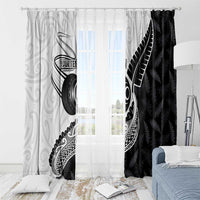 Personalised Aotearoa Lawn Bowls Window Curtain Maori and Silver Fern Half Style LT03 - Polynesian Pride