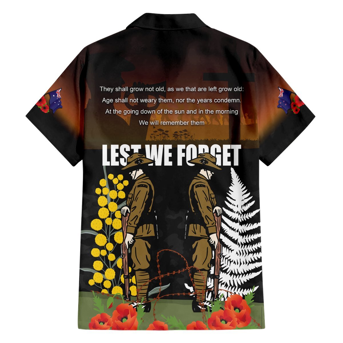 New Zealand and Australia ANZAC Day Hawaiian Shirt Soldier and Last Post Camouflage Pattern LT03 - Polynesian Pride