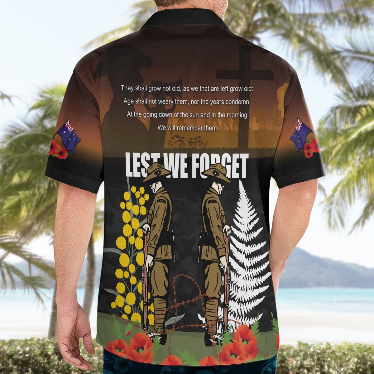 New Zealand and Australia ANZAC Day Hawaiian Shirt Soldier and Last Post Camouflage Pattern LT03 - Polynesian Pride