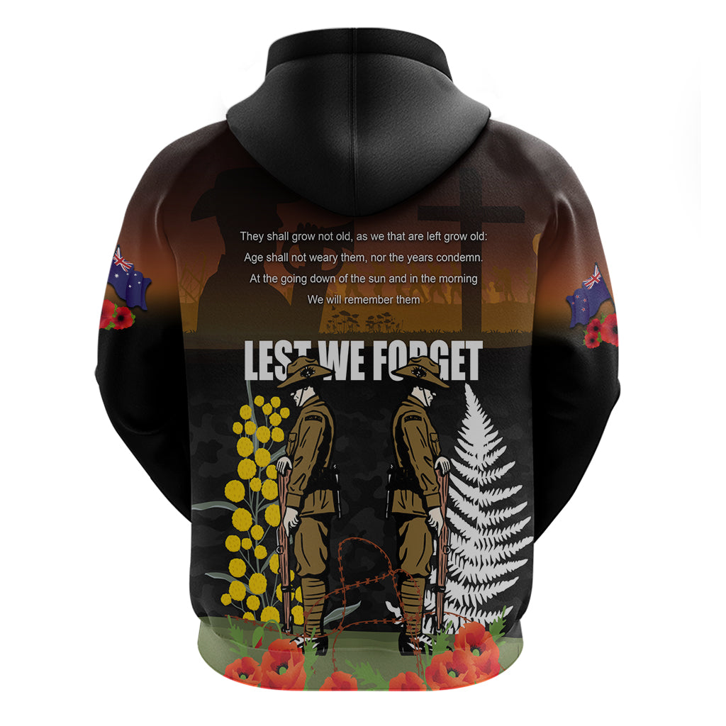 New Zealand and Australia ANZAC Day Zip Hoodie Soldier and Last Post Camouflage Pattern LT03 - Polynesian Pride
