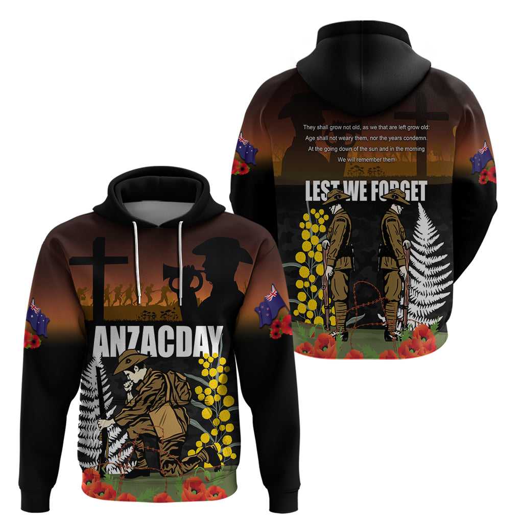 New Zealand and Australia ANZAC Day Zip Hoodie Soldier and Last Post Camouflage Pattern LT03 - Polynesian Pride