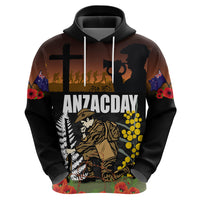 New Zealand and Australia ANZAC Day Zip Hoodie Soldier and Last Post Camouflage Pattern LT03 - Polynesian Pride