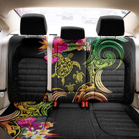 Hawaii Turtle Day Back Car Seat Cover Polynesian Tattoo and Hibiscus Flowers LT03 - Polynesian Pride