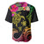 Hawaii Turtle Day Baseball Jersey Polynesian Tattoo and Hibiscus Flowers