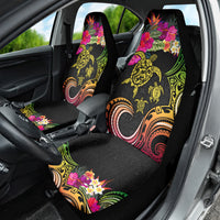 Hawaii Turtle Day Car Seat Cover Polynesian Tattoo and Hibiscus Flowers LT03 - Polynesian Pride