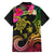 Hawaii Turtle Day Family Matching Short Sleeve Bodycon Dress and Hawaiian Shirt Polynesian Tattoo and Hibiscus Flowers