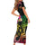 Hawaii Turtle Day Family Matching Short Sleeve Bodycon Dress and Hawaiian Shirt Polynesian Tattoo and Hibiscus Flowers