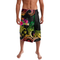 Hawaii Turtle Day Lavalava Polynesian Tattoo and Hibiscus Flowers LT03 Black - Polynesian Pride