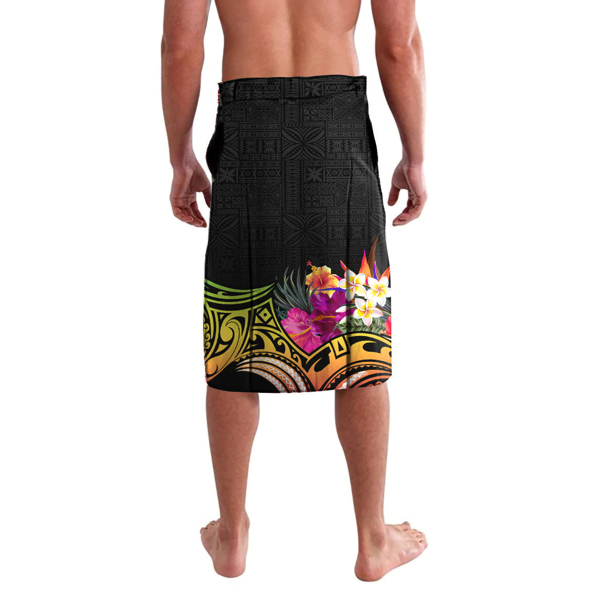 Hawaii Turtle Day Lavalava Polynesian Tattoo and Hibiscus Flowers LT03 - Polynesian Pride