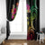 Hawaii Turtle Day Window Curtain Polynesian Tattoo and Hibiscus Flowers