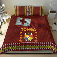 Tonga Independence Day Bedding Set National Flag and Emblem with Ngatu Art Pattern LT03 - Polynesian Pride
