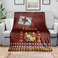 Tonga Independence Day Blanket National Flag and Emblem with Ngatu Art Pattern LT03 - Polynesian Pride