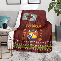 Tonga Independence Day Blanket National Flag and Emblem with Ngatu Art Pattern LT03 - Polynesian Pride