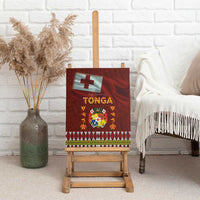 Tonga Independence Day Canvas Wall Art National Flag and Emblem with Ngatu Art Pattern LT03 - Polynesian Pride