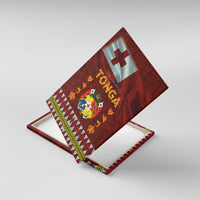 Tonga Independence Day Canvas Wall Art National Flag and Emblem with Ngatu Art Pattern LT03 With Frame Red - Polynesian Pride