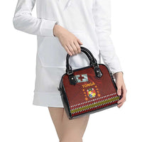 Tonga Independence Day Shoulder Handbag National Flag and Emblem with Ngatu Art Pattern LT03 - Polynesian Pride