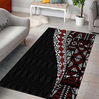 Tonga Ngatu Art Tattoo Polynesian Area Rug LT03 - Polynesian Pride