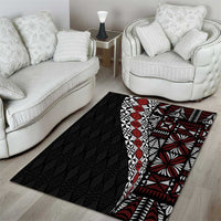 Tonga Ngatu Art Tattoo Polynesian Area Rug LT03 - Polynesian Pride