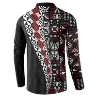 Tonga Ngatu Art Tattoo Polynesian Button Sweatshirt LT03 - Polynesian Pride