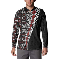 Tonga Ngatu Art Tattoo Polynesian Button Sweatshirt LT03 - Polynesian Pride