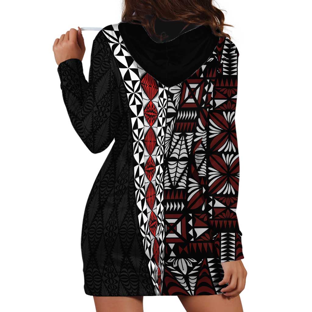 Tonga Ngatu Art Tattoo Polynesian Hoodie Dress LT03 - Polynesian Pride