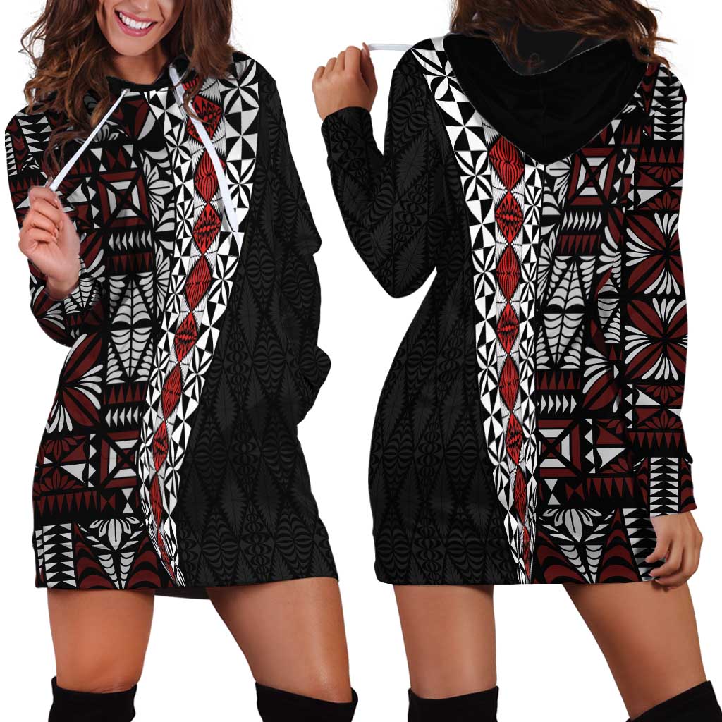 Tonga Ngatu Art Tattoo Polynesian Hoodie Dress LT03 - Polynesian Pride