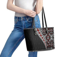 Tonga Ngatu Art Tattoo Polynesian Leather Tote Bag LT03 - Polynesian Pride