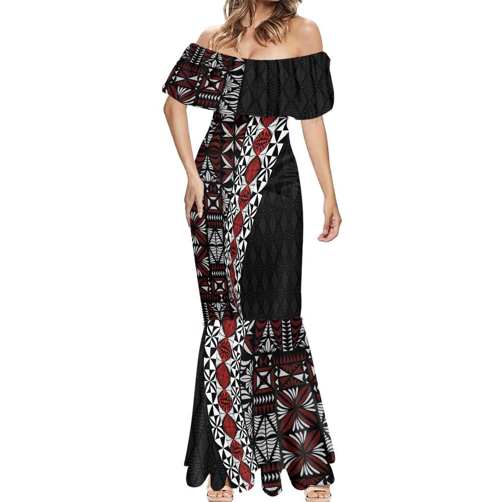 Tonga Ngatu Art Tattoo Polynesian Mermaid Dress LT03 - Polynesian Pride